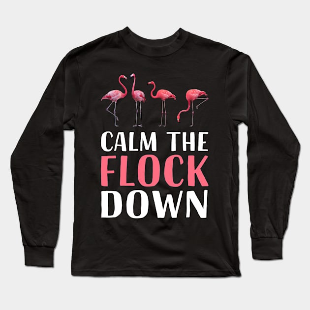 Pink Perfection Stylish Flamingo Tee for Fashionable Nature Lovers Long Sleeve T-Shirt by Kevin Jones Art